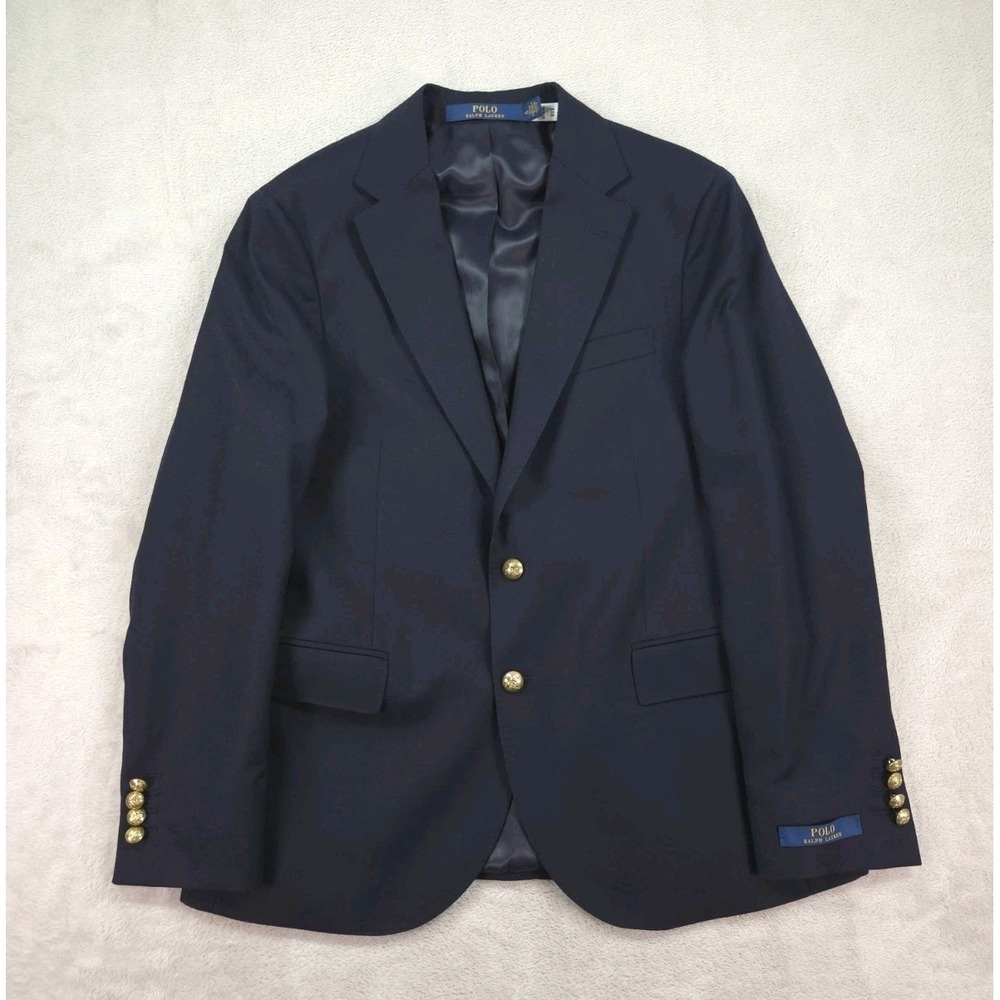 New Polo Ralph Lauren Blazer Mens 40S Navy Blue Sport Wool Coat